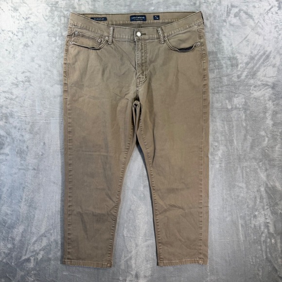Lucky Brand Other - Lucky Brand 410 Athletic Slim Jeans Men's‎ Size 38x28 Brown Tan Denim *Hemmed*